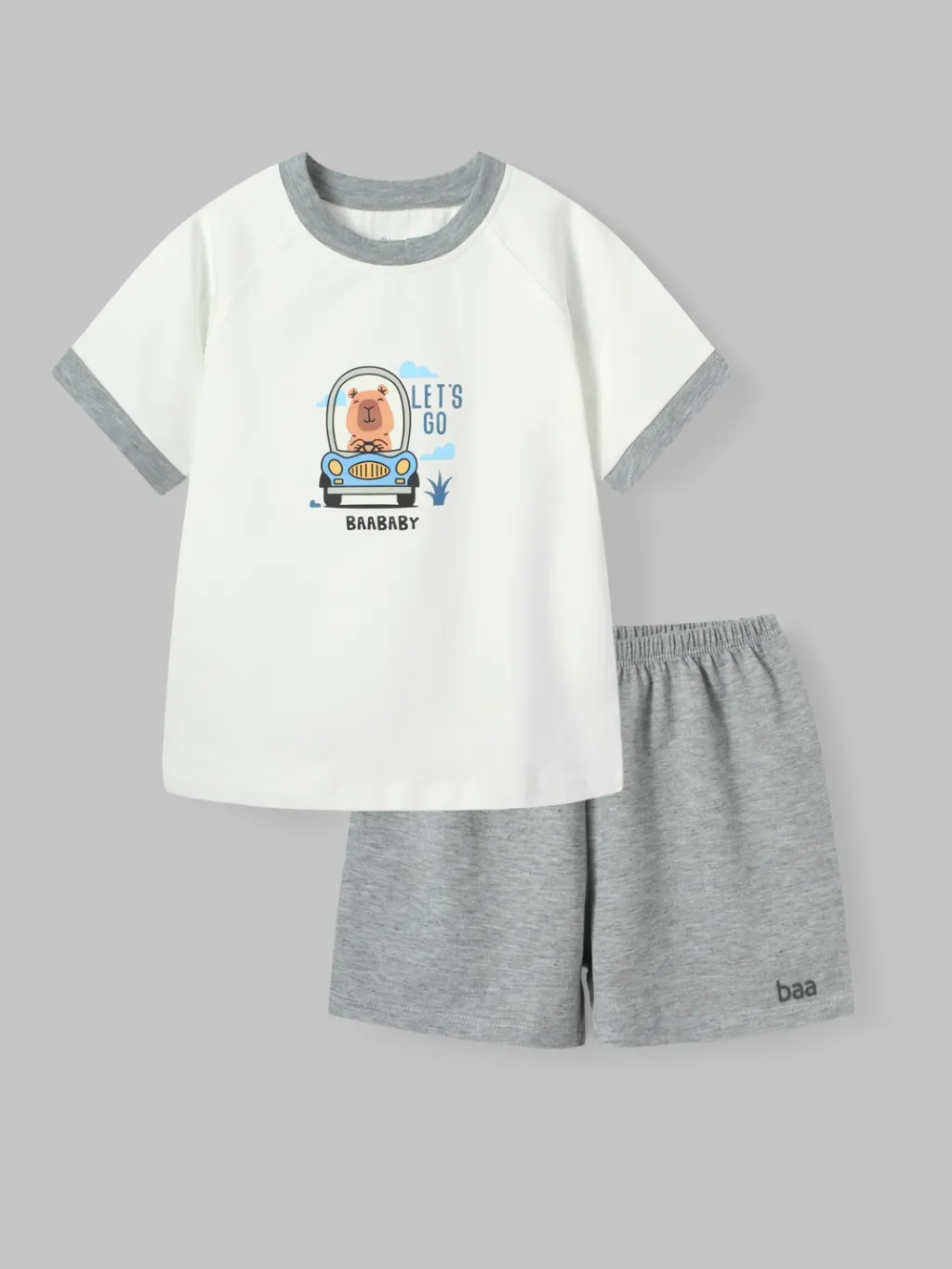 Ảnh Đồ bộ cộc tay cho em bé trai, đồ ngủ cotton in họa tiết cho bé từ 1-10 tuổi Baa Baby - B-BC-DB04N 1