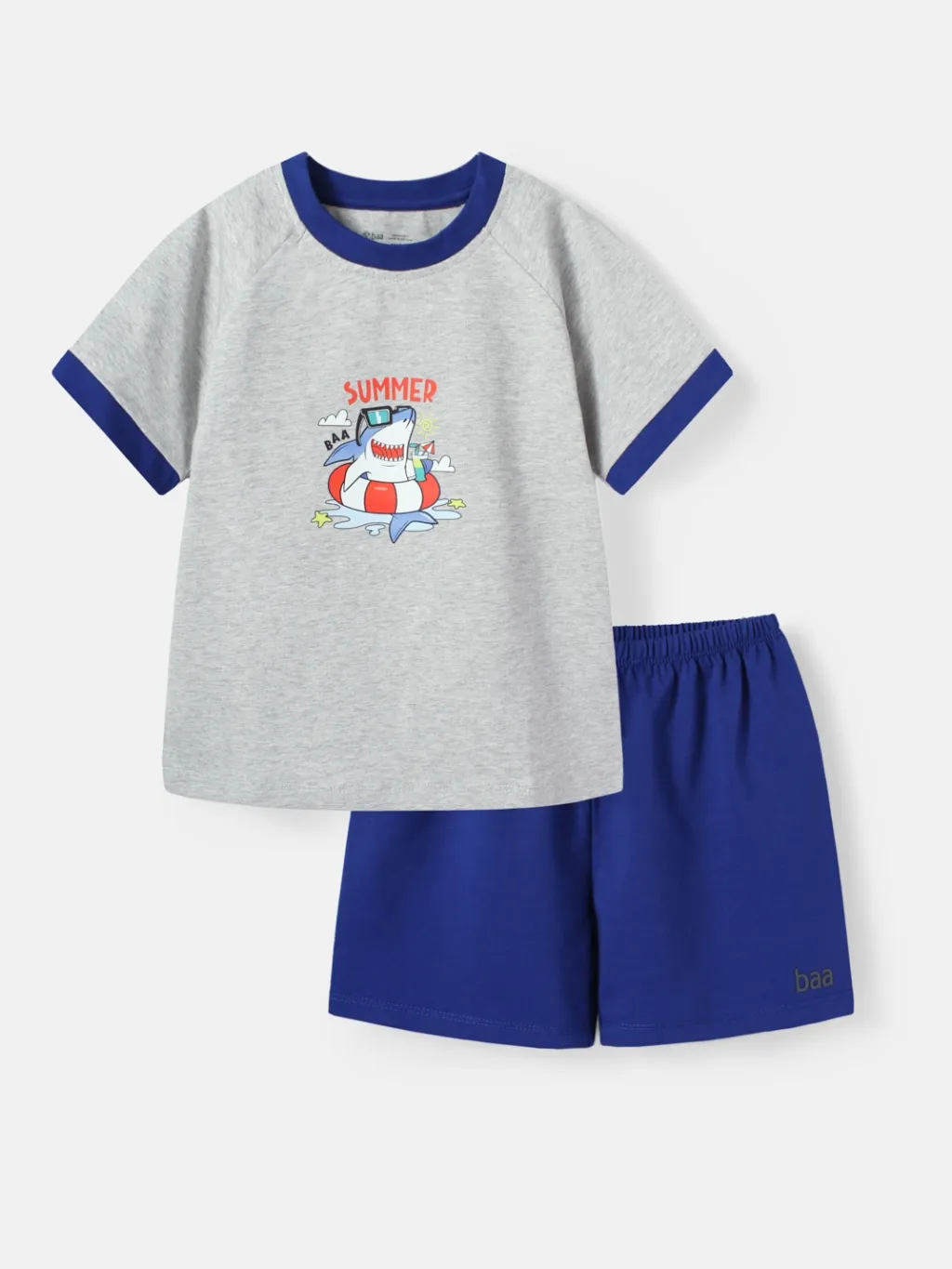 Ảnh Đồ bộ cộc tay cho em bé trai, đồ ngủ cotton in họa tiết cho bé từ 1-10 tuổi Baa Baby - B-BC-DB04N 2