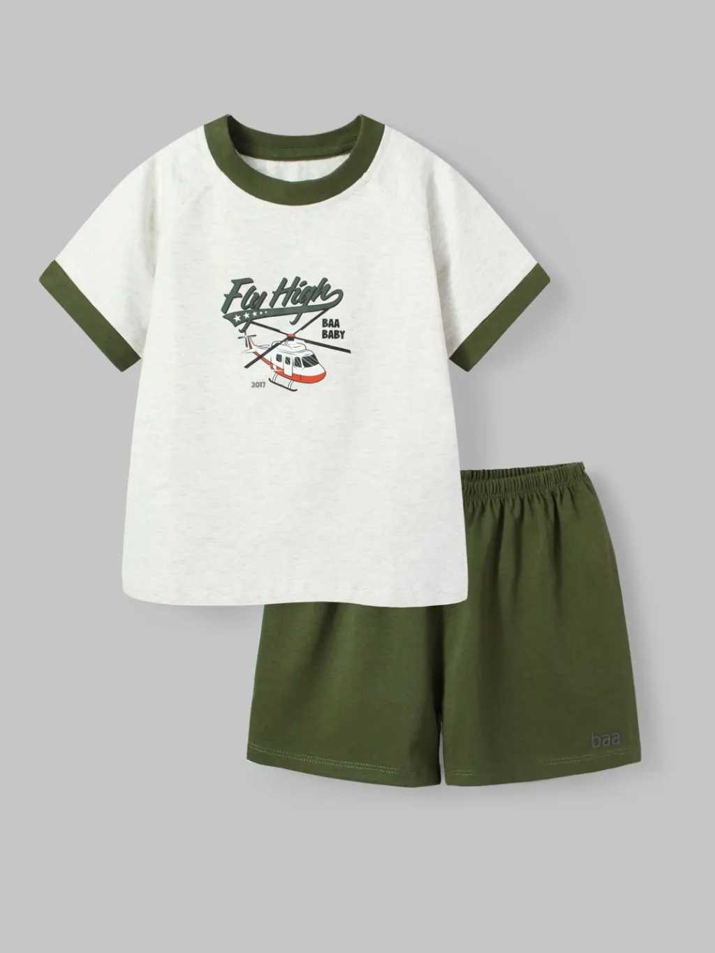 Ảnh Đồ bộ cộc tay cho em bé trai, đồ ngủ cotton in họa tiết cho bé từ 1-10 tuổi Baa Baby - B-BC-DB04N 4