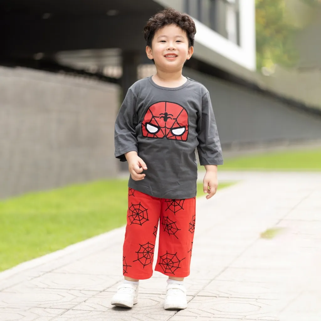 Ảnh Đồ bộ lửng quần áo thun cotton mặc nhà mùa hè cho bé trai Unifriend Hàn Quốc 2024-2 3