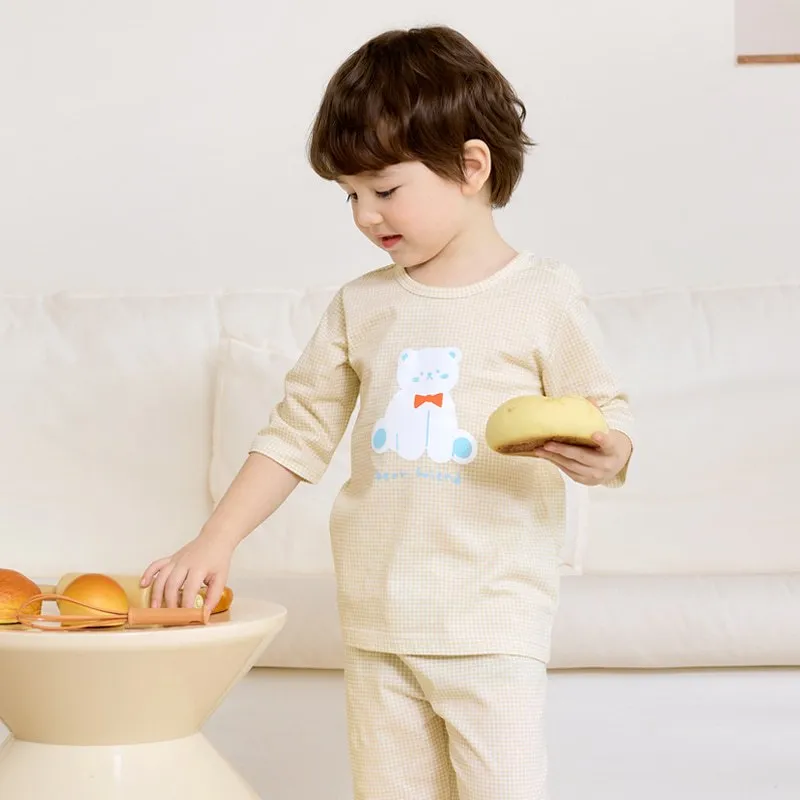 Ảnh Đồ bộ lửng quần áo thun cotton mặc nhà mùa hè cho bé trai Unifriend Hàn Quốc 2024-2 4