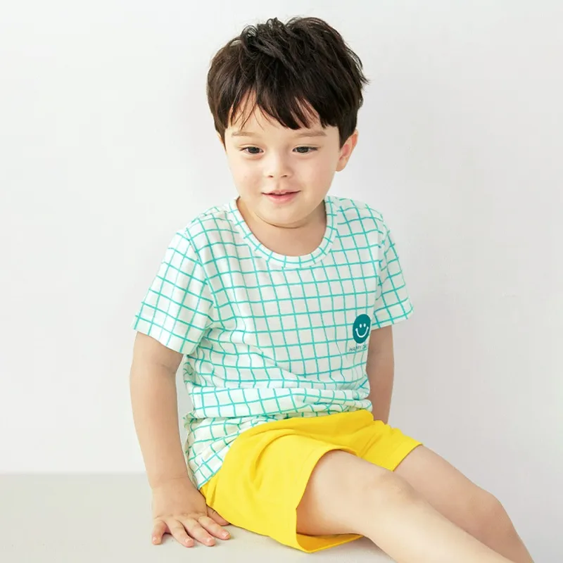 Ảnh Đồ bộ ngắn tay quần áo Cool Feel mịn siêu mỏng mát mặc nhà mùa hè cho bé trai Unifriend Hàn Quốc U2024 2