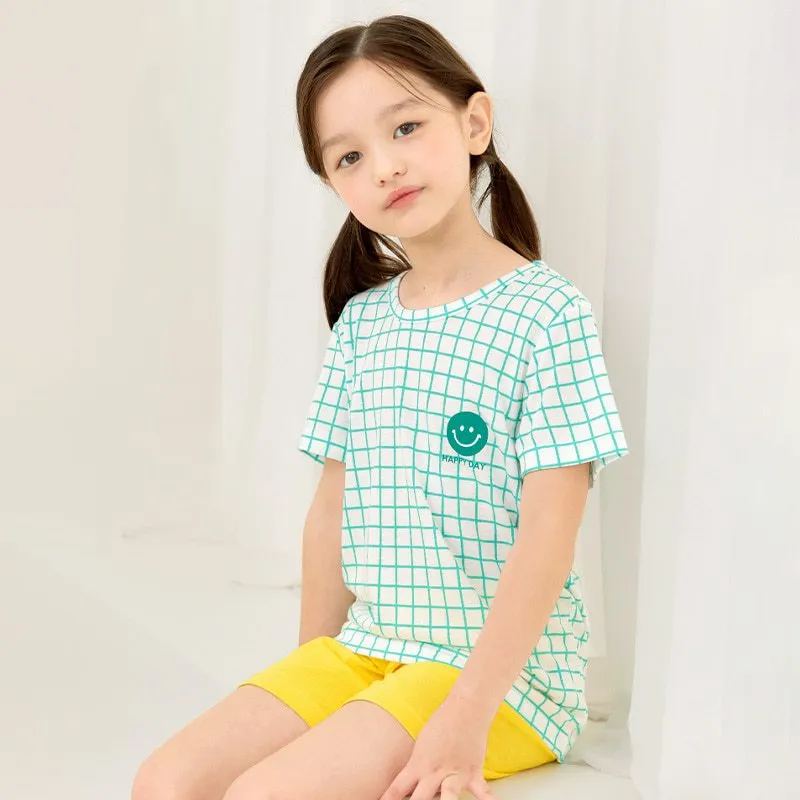 Ảnh Đồ bộ ngắn tay quần áo Cool Feel mịn siêu mỏng mát mặc nhà mùa hè cho bé trai Unifriend Hàn Quốc U2024 3