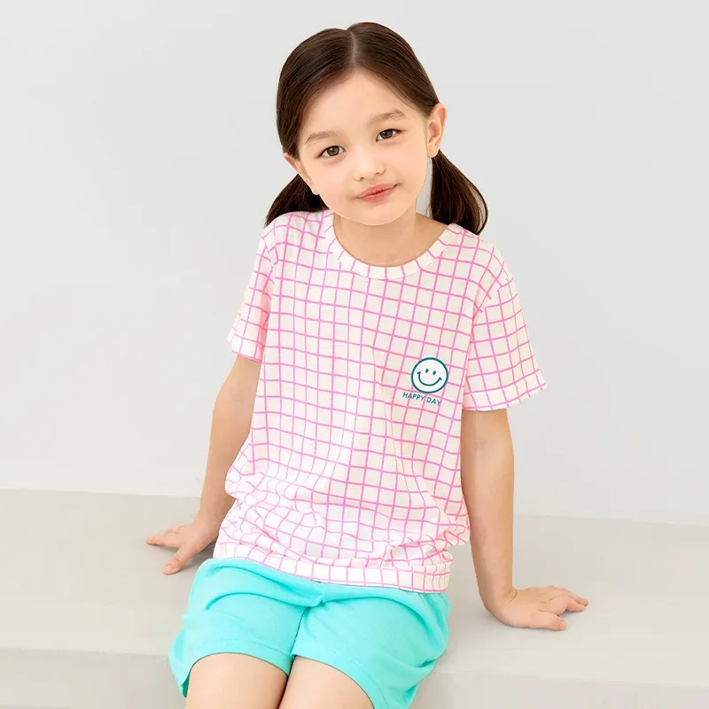 Ảnh Đồ bộ ngắn tay quần áo Cool Feel mịn siêu mỏng mát mặc nhà mùa hè cho bé trai Unifriend Hàn Quốc U2024 4