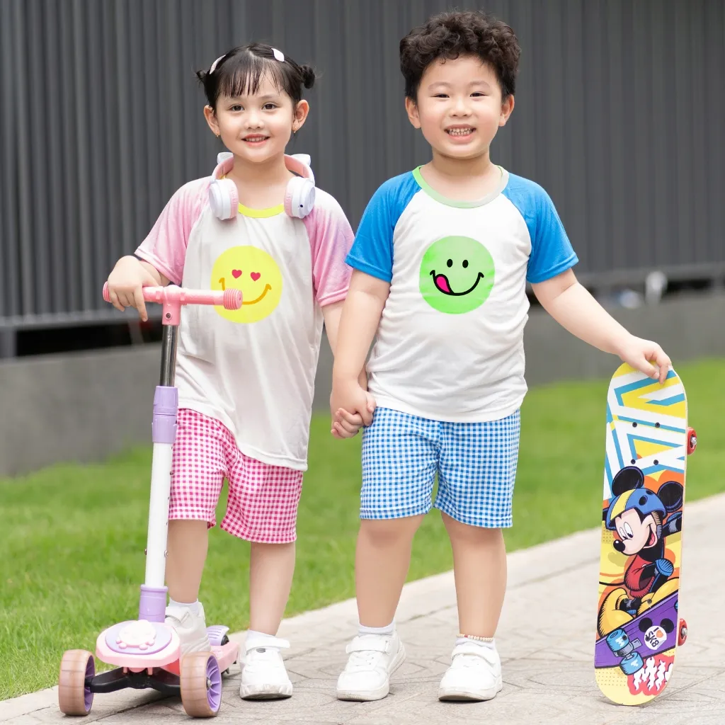 Ảnh Đồ bộ ngắn tay quần áo Cool Feel mịn siêu mỏng mát mặc nhà mùa hè cho bé trai Unifriend Hàn Quốc U2024-5 4