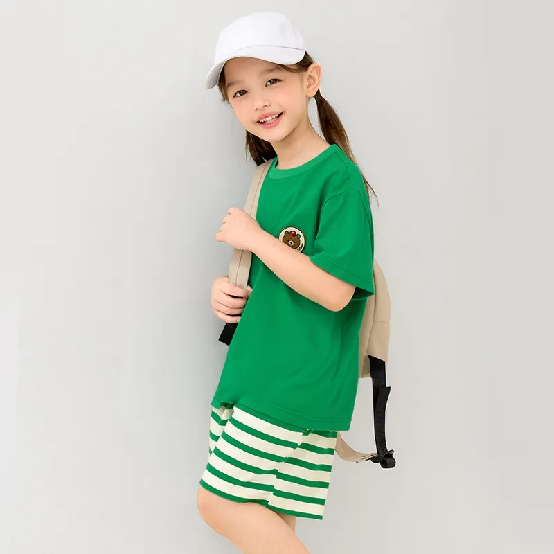 Ảnh Đồ bộ ngắn tay quần áo thun cotton mịn mặc nhà mùa hè cho bé trai và bé gái Unifriend Hàn Quốc U2024-6 3