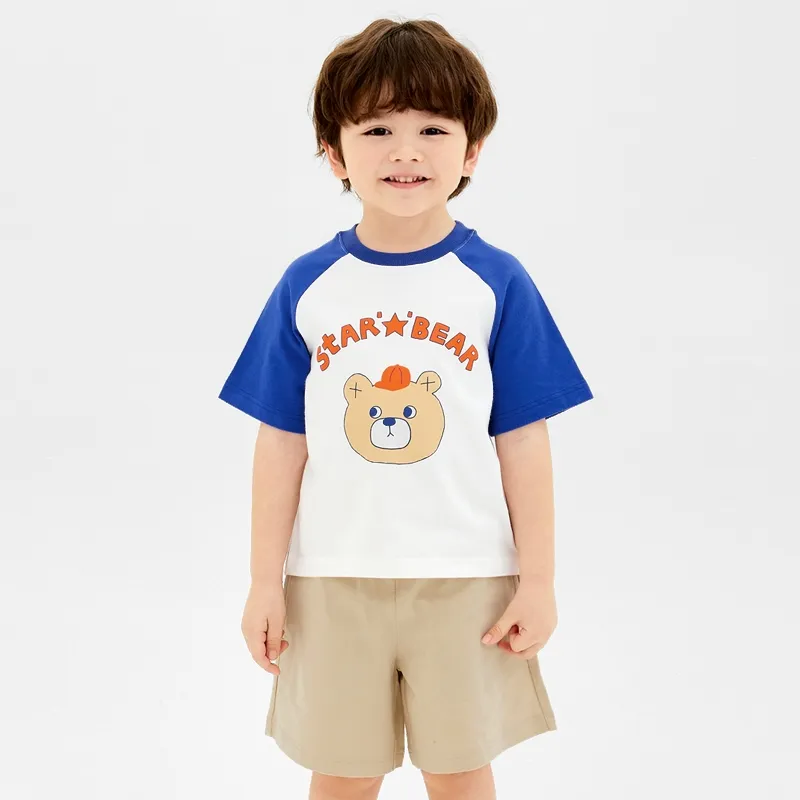 Ảnh Đồ bộ ngắn tay quần áo thun cotton mịn mặc nhà mùa hè cho bé trai và bé gái Unifriend Hàn Quốc U2024-4 3