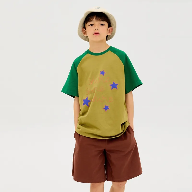 Ảnh Đồ bộ ngắn tay quần áo thun cotton mịn mặc nhà mùa hè cho bé trai và bé gái Unifriend Hàn Quốc U2024-4 4