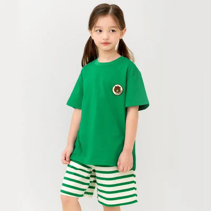 Ảnh Đồ bộ ngắn tay quần áo thun cotton mịn mặc nhà mùa hè cho bé trai và bé gái Unifriend Hàn Quốc U2024-6 4