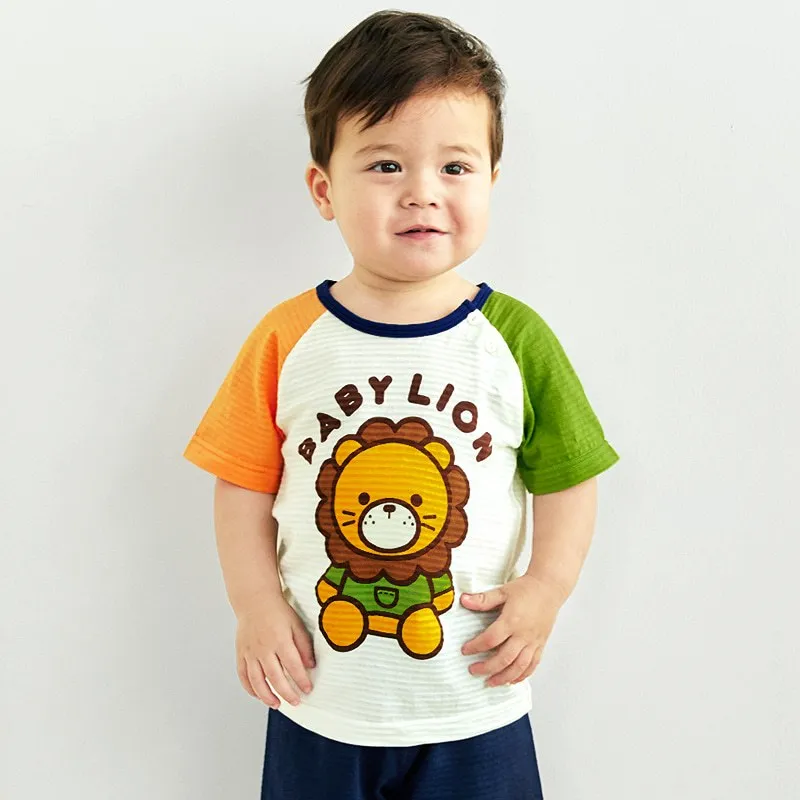 Ảnh Đồ bộ ngắn tay thun cotton dành cho bé trai, bé gái mặc nhà mùa hè Unifriend Hàn Quốc U2022-7. Size đại 5, 6, 8, 10 tuổi 2