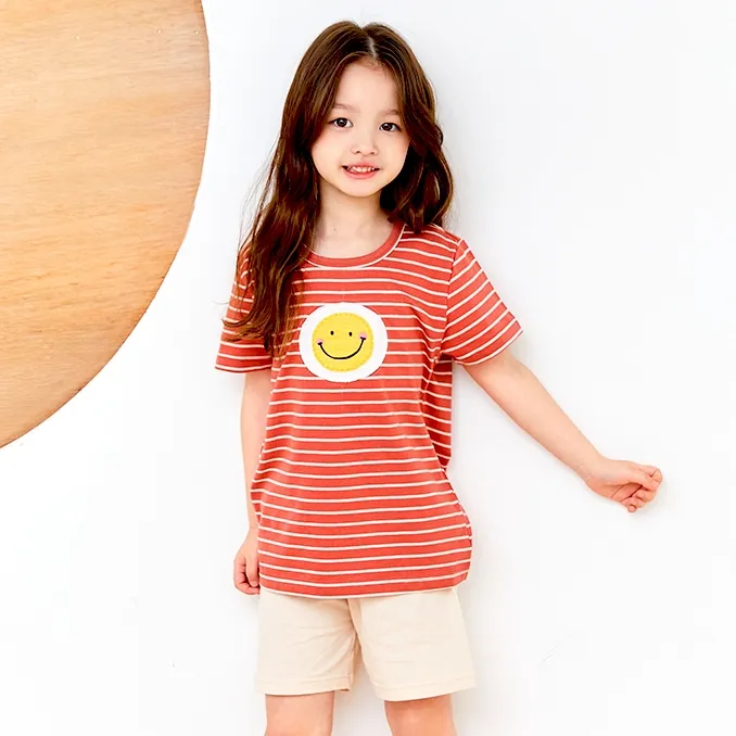 Ảnh Đồ bộ ngắn tay thun cotton mịn cho bé trai, bé gái mặc nhà mùa hè Unifriend Hàn Quốc U2023-39. Size đại 5, 6, 8, 10 tuổi 1