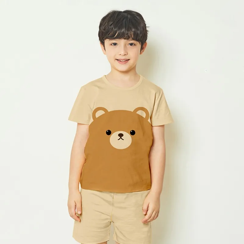 Ảnh Đồ bộ ngắn tay thun cotton mịn cho bé trai, bé gái mặc nhà mùa hè Unifriend Hàn Quốc U2023-39. Size đại 5, 6, 8, 10 tuổi 2