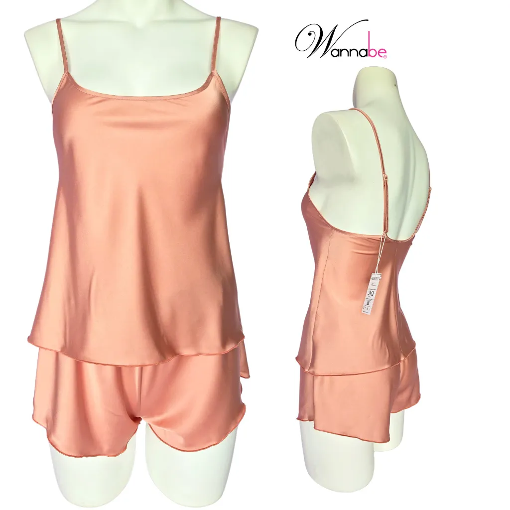 Ảnh Đồ bộ ngủ nữ quần đùi áo 2 dây WANNABE basic tối giản, dịu dàng trên da cho giấc ngủ trọn vẹn BSL08 2