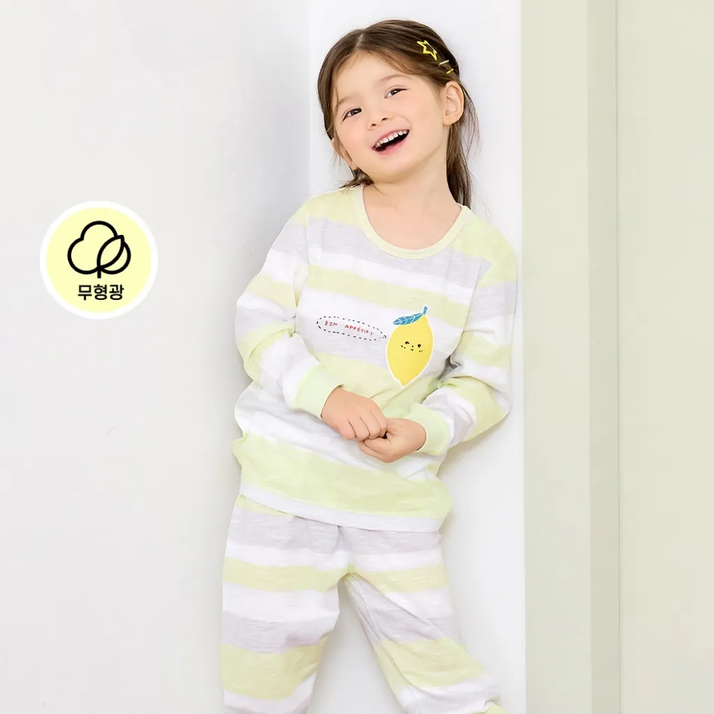 Ảnh Đồ bộ ngủ tay dài quần áo thun cotton mặc nhà mùa hè dáng rộng cho bé trai và bé gái Unifriend Hàn Quốc U2024-49 2