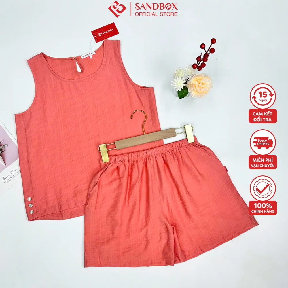 Ảnh Đồ Bộ Nữ, Bộ Mặc Nhà SANDBOX Chất Liệu Đũi Tơ Cao Cấp, Thiết Kế Can Phối Trendy  BDD25002 3