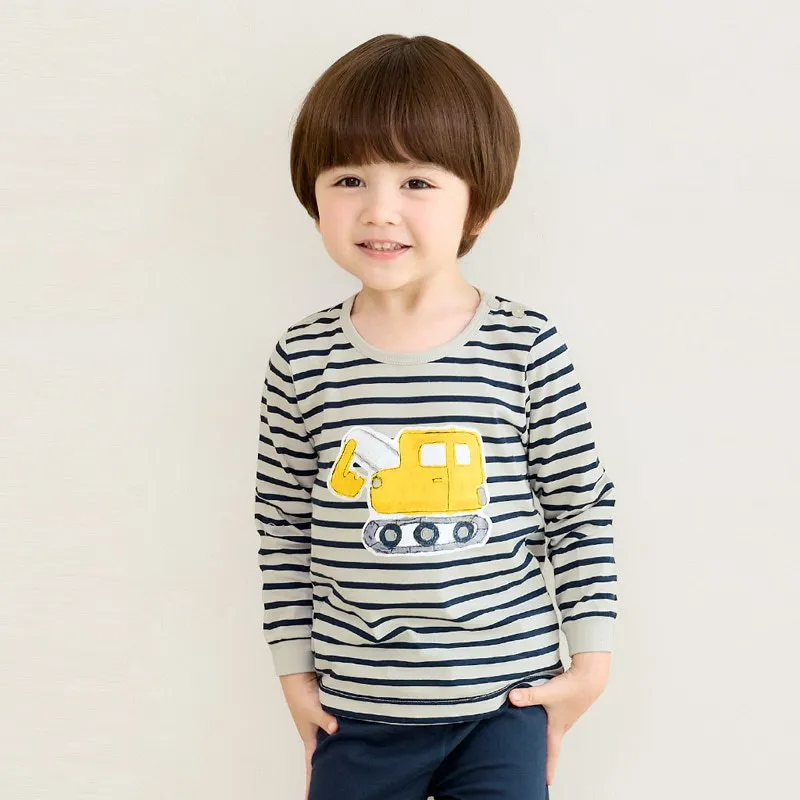 Ảnh Đồ bộ quần áo ngủ dài tay dáng rộng cotton mùa thu bé trai, bé gái Unifriend Hàn Quốc U2022-18. Size đại trẻ em 2