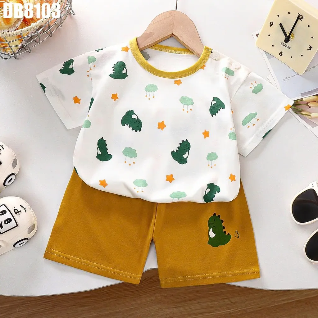 Ảnh Đồ Bộ Thun Mát Cotton In Hình Cho Bé Trai Đi Học Mặc Ở Nhà 1 2 3 4 5 tuổi MINTSCLOSET - DB8103 3
