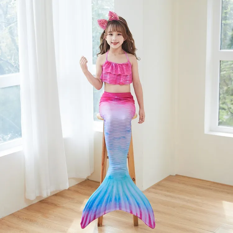 Ảnh Đồ bơi bé gái SKIDS sét đồ bơi cho bé nàng tiên cá chi tiết 3 mảnh đáng yêu cho bé đi biển chụp ảnh 3