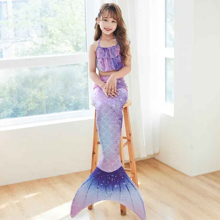 Ảnh Đồ bơi bé gái SKIDS sét đồ bơi cho bé nàng tiên cá chi tiết 3 mảnh đáng yêu cho bé đi biển chụp ảnh 4