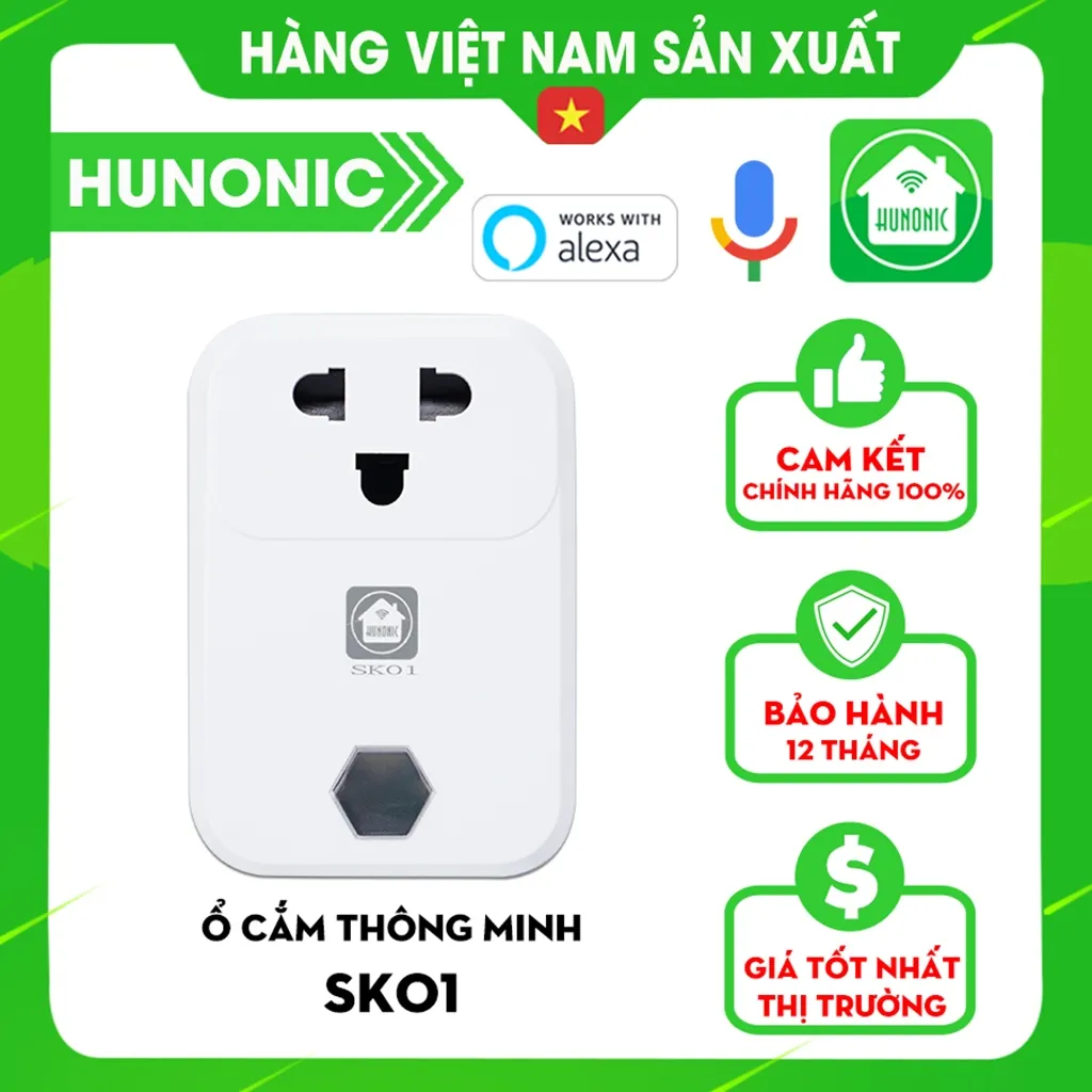 Ảnh Ổ Cắm Wifi Thông Minh Hunonic, Ổ Cắm Hẹn Giờ Điều Khiển Từ Xa Bằng Điện Thoại - SK01 4