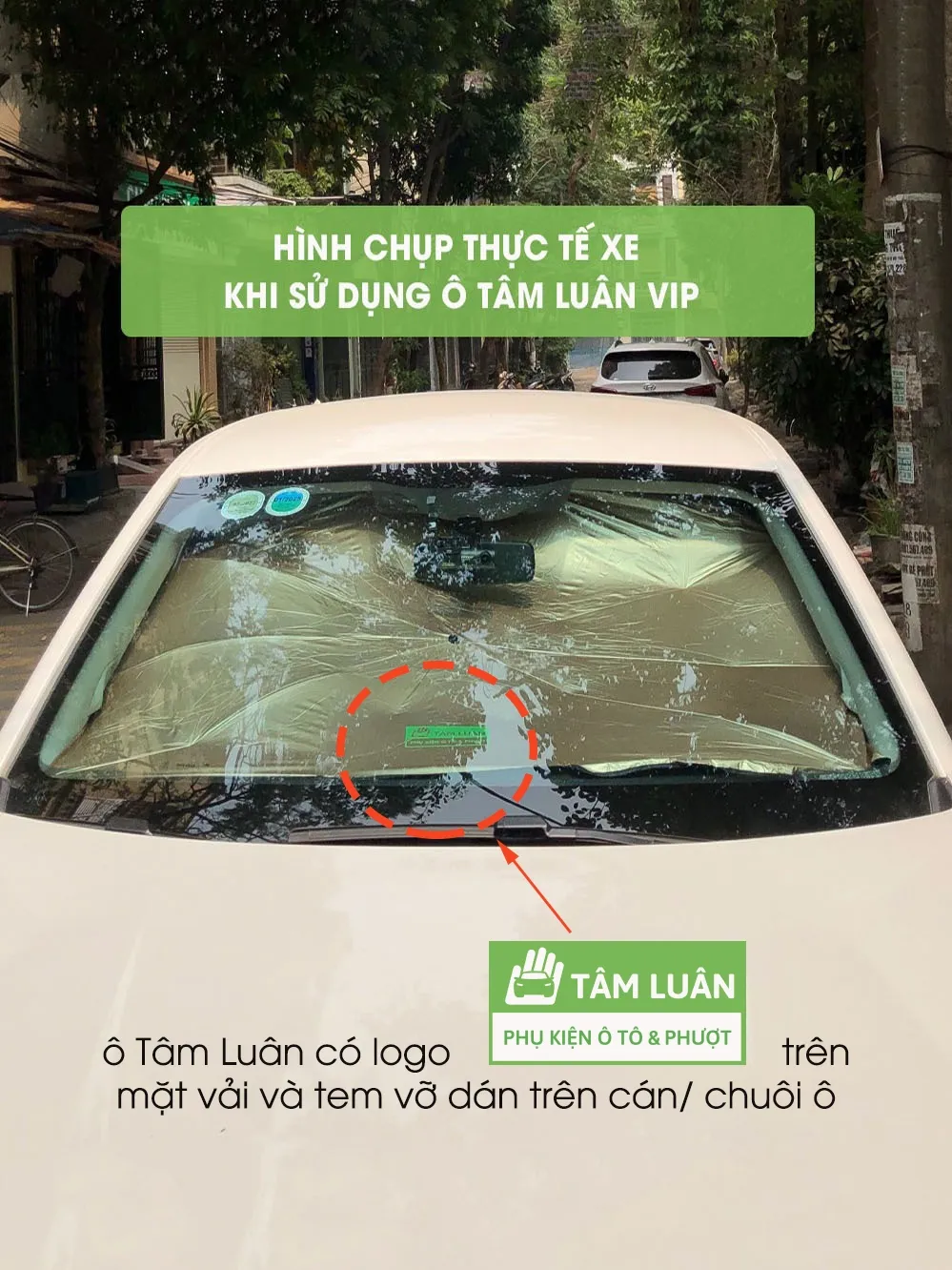 Ảnh Ô che nắng kính lái ô tô Tâm Luân, dù che kính chắn gió oto, phụ kiện xe hơi 4 5 7 8 chỗ loại tốt 4