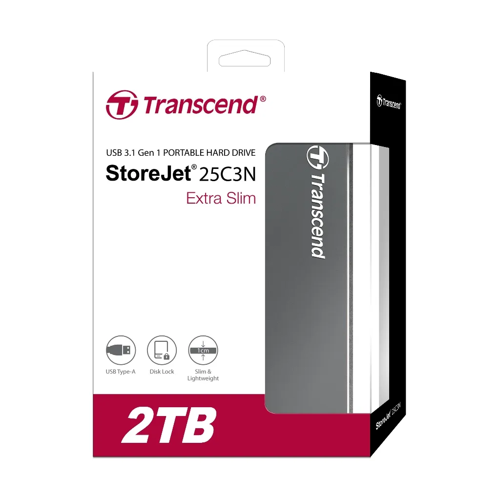 Ảnh Ổ cứng di động HDD Transcend StoreJet Lightweight 25C3 2.5" 1TB / 2TB 5Gbps Bảo hành 3 năm 1