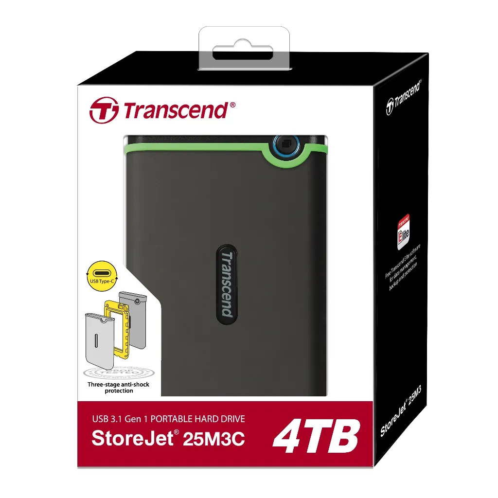 Ảnh Ổ cứng di động HDD Transcend StoreJet Slim 25M3C 2.5" Type C 2TB / 4TB - Bảo hành 3 năm 4