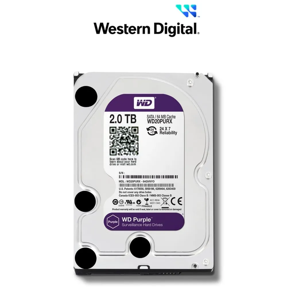 Ảnh Ổ Cứng HDD Western Digital WD PURPLE 2TB/64MB/5400rpm/3.5'' 2