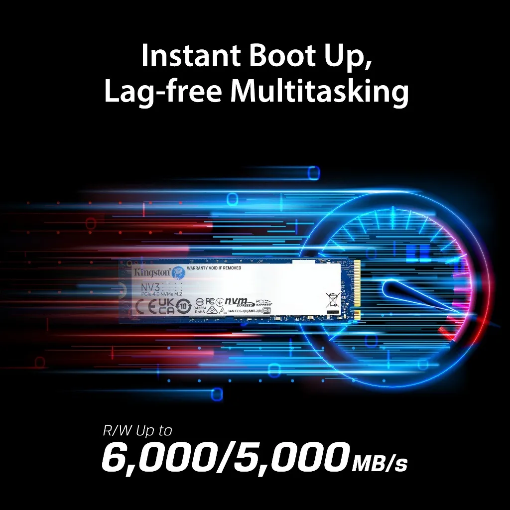 Ảnh Ổ cứng Kingston NV3 PCIe 4.0 NVMe SSD tốc độ đọc/ghi đến 6.000/5.000 MB/giây - Hàng chính hãng 3
