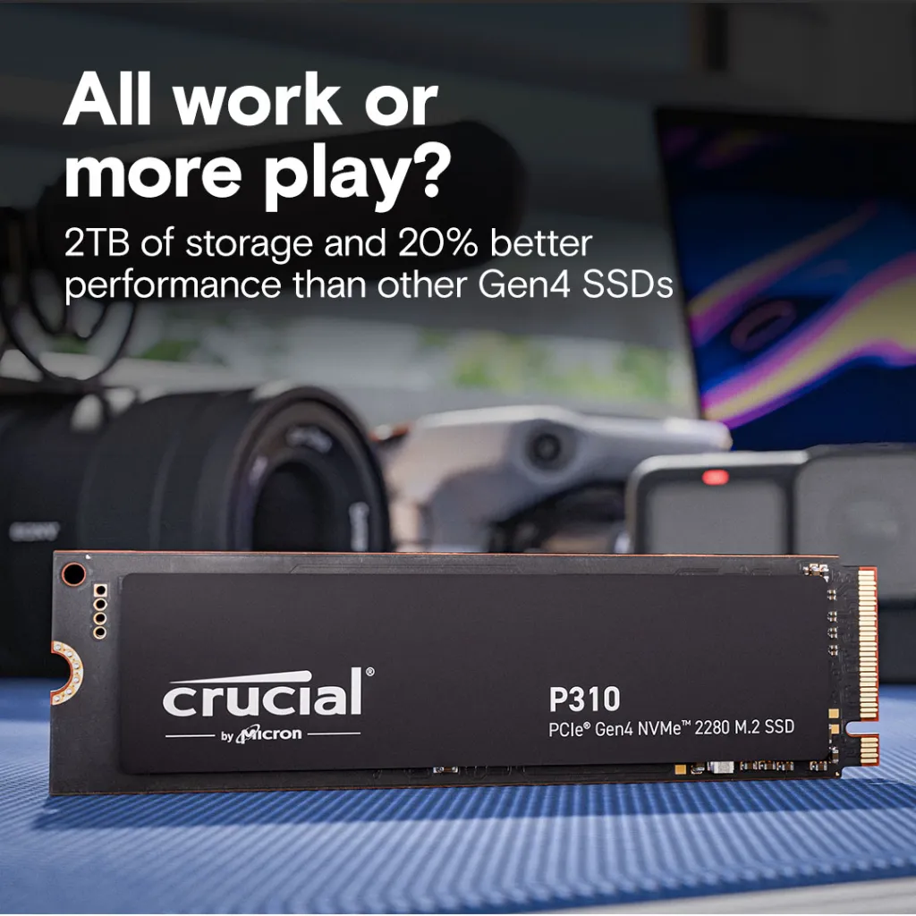 Ảnh Ổ cứng SSD Crucial P310 1TB PCIe Gen4 NVMe M.2 – tốc độ cực nhanh & hiệu năng lưu trữ đột phá - CT1000P310SSD8 2