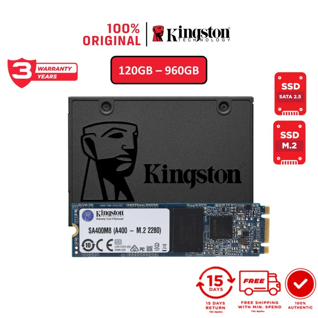 Ảnh Ổ cứng SSD Kingston A400 ( 120GB / 240GB / 480GB ) 2.5" SATA 3.0 6GB/giây - Hàng chính hãng 1