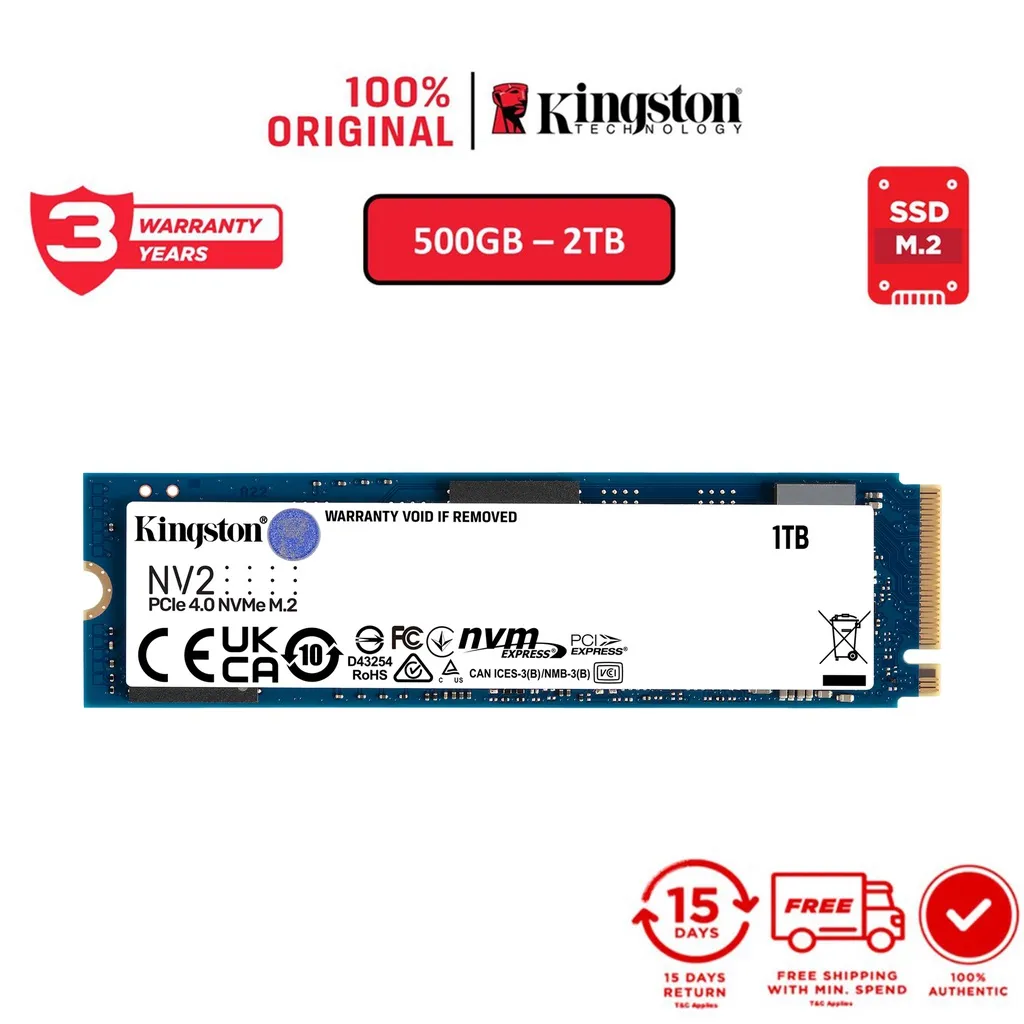 Ảnh Ổ cứng SSD Kingston NV2 NV3 NVMe Gen 4x4 PCIe 4.0 M.2 tốc độ đọc/ghi lên tới 3.500/2.800 MB/giây - Hàng chính hãng 2