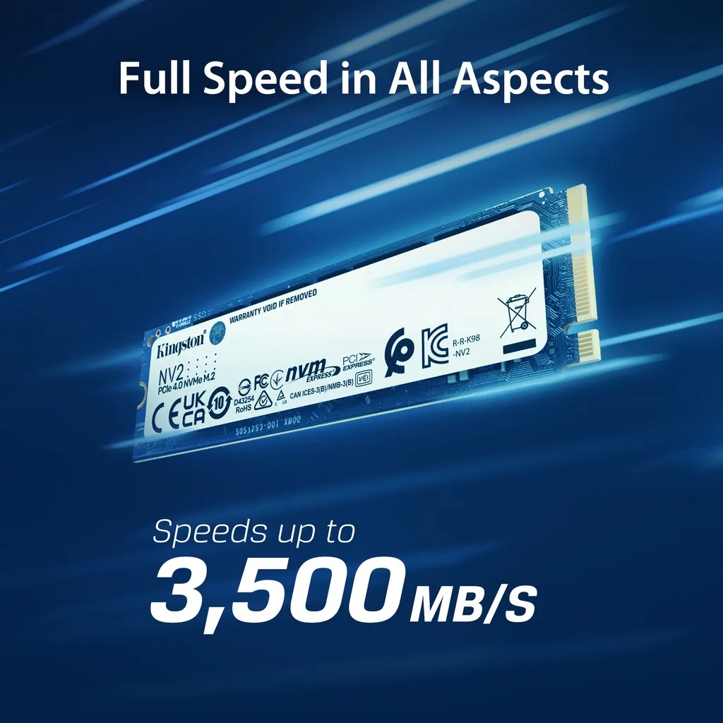 Ảnh Ổ cứng SSD Kingston NV2 NV3 NVMe Gen 4x4 PCIe 4.0 M.2 tốc độ đọc/ghi lên tới 3.500/2.800 MB/giây - Hàng chính hãng 3