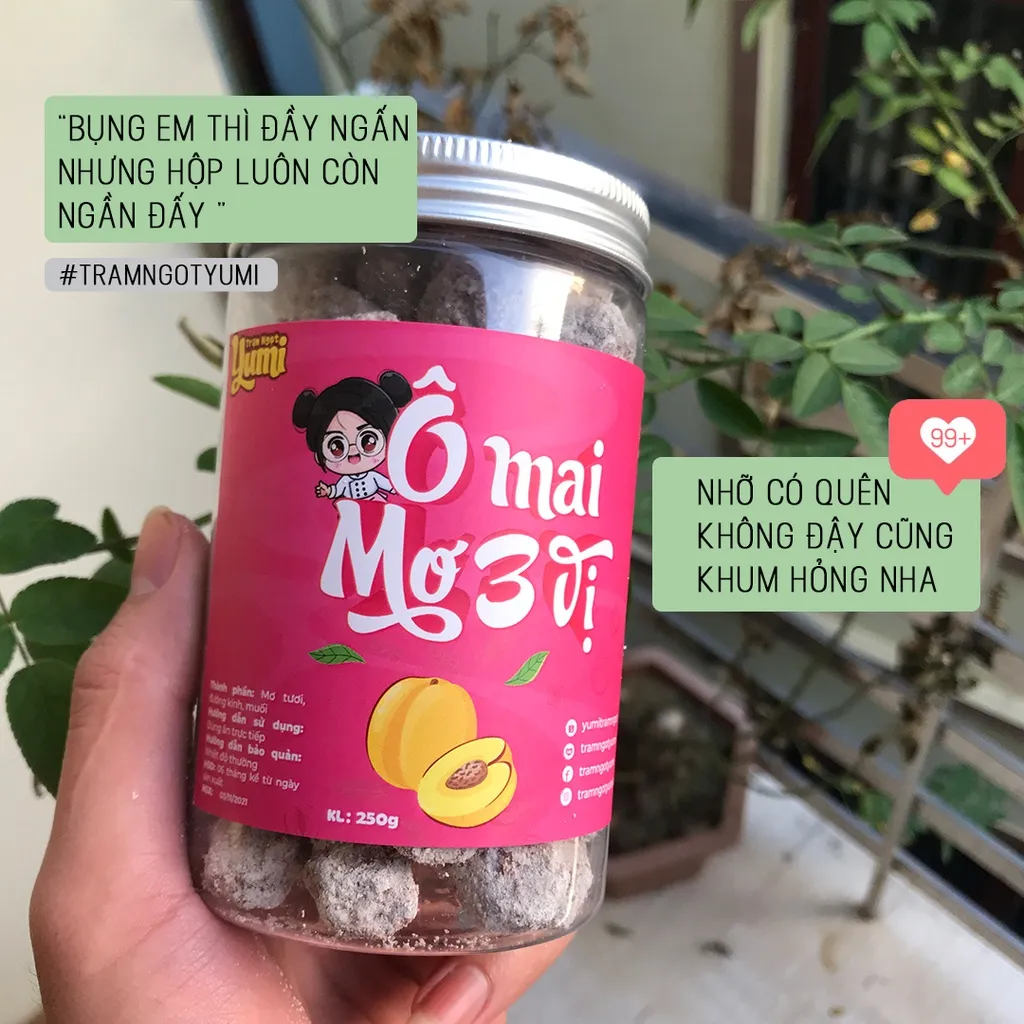 Ảnh Ô mai mơ 3 vị Trạm ngọt Yumi xí muội chua mặn ngọt ăn vặt thơm ngon 4