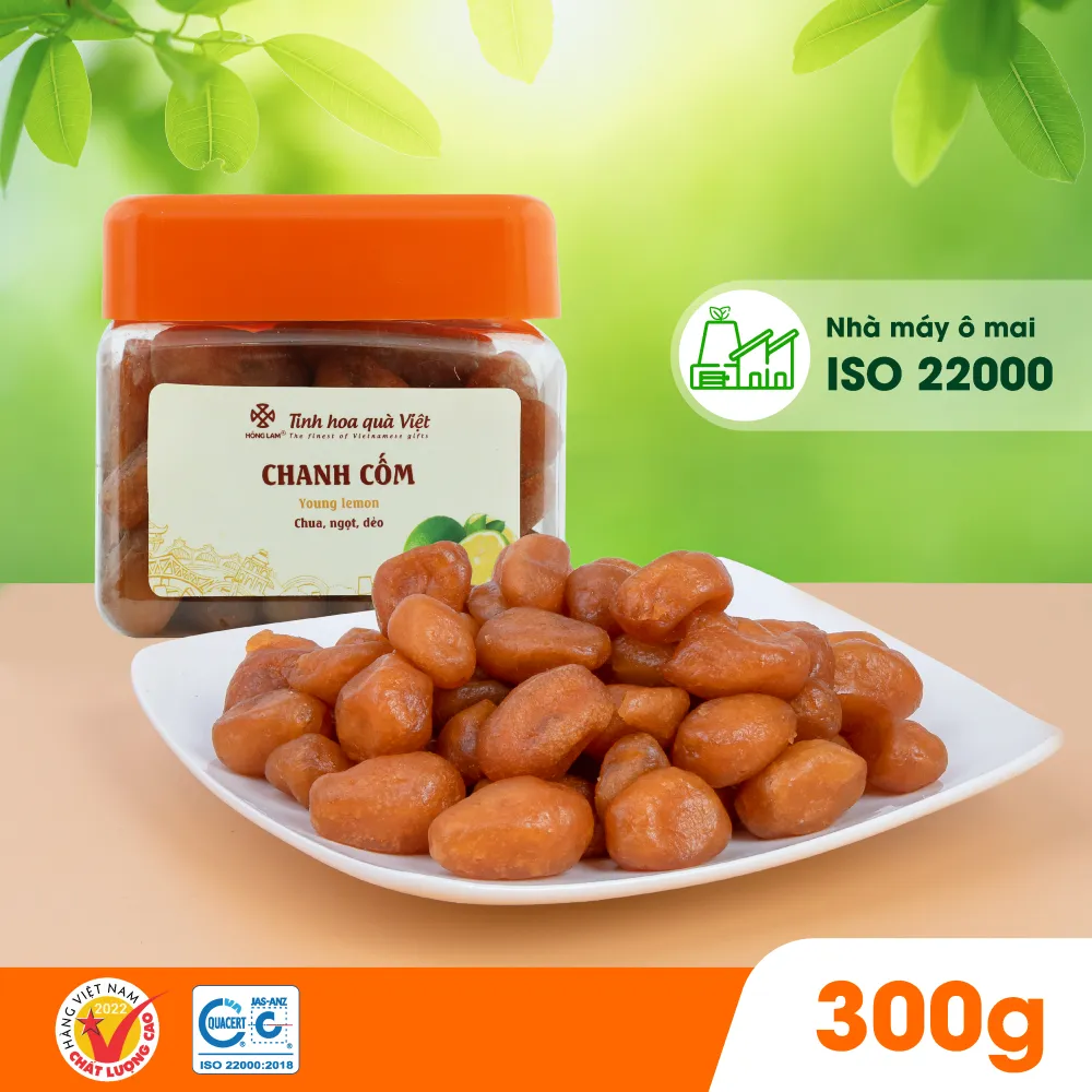 Ảnh Ô mai (xí muội) chanh cốm Hồng Lam, hộp. Có vị ngọt, thơm 2
