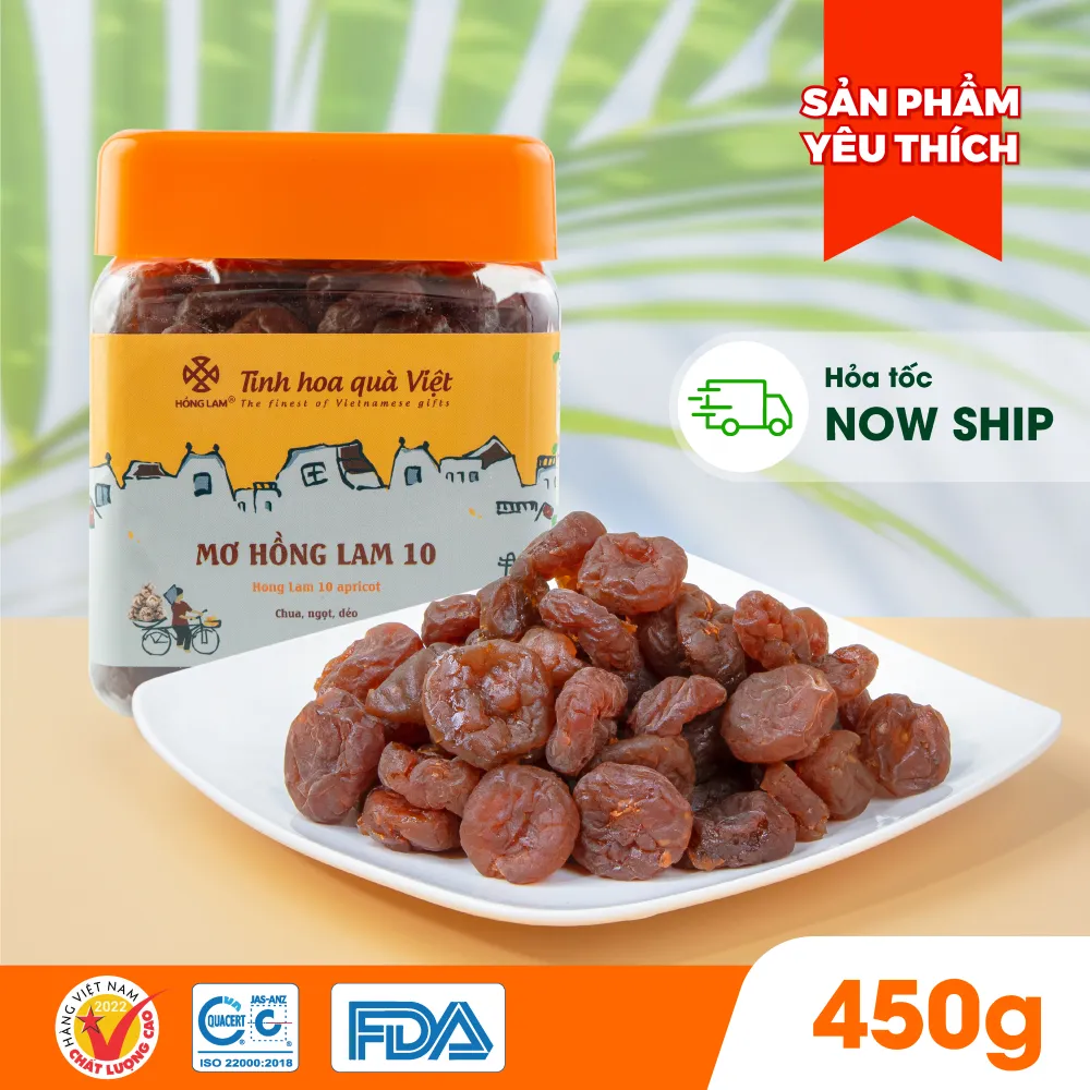 Ảnh Ô mai (xí muội) mơ Hồng Lam 10, dạng hộp. Dòng ô mai cao cấp không hạt của Hồng Lam vị chua ngọt 3