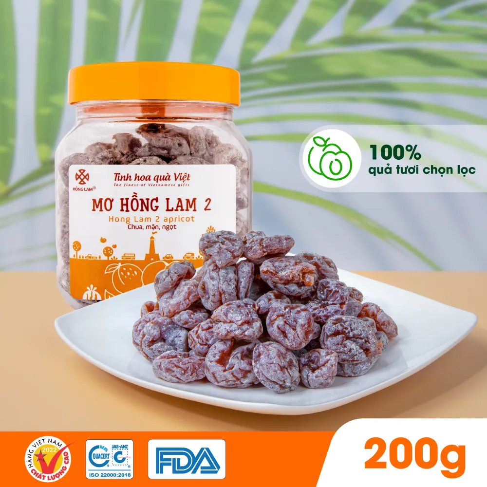 Ảnh Ô mai (xí muội) mơ Hồng Lam 2 dạng hộp và gói. Có vị chua, ngọt, mặn 1