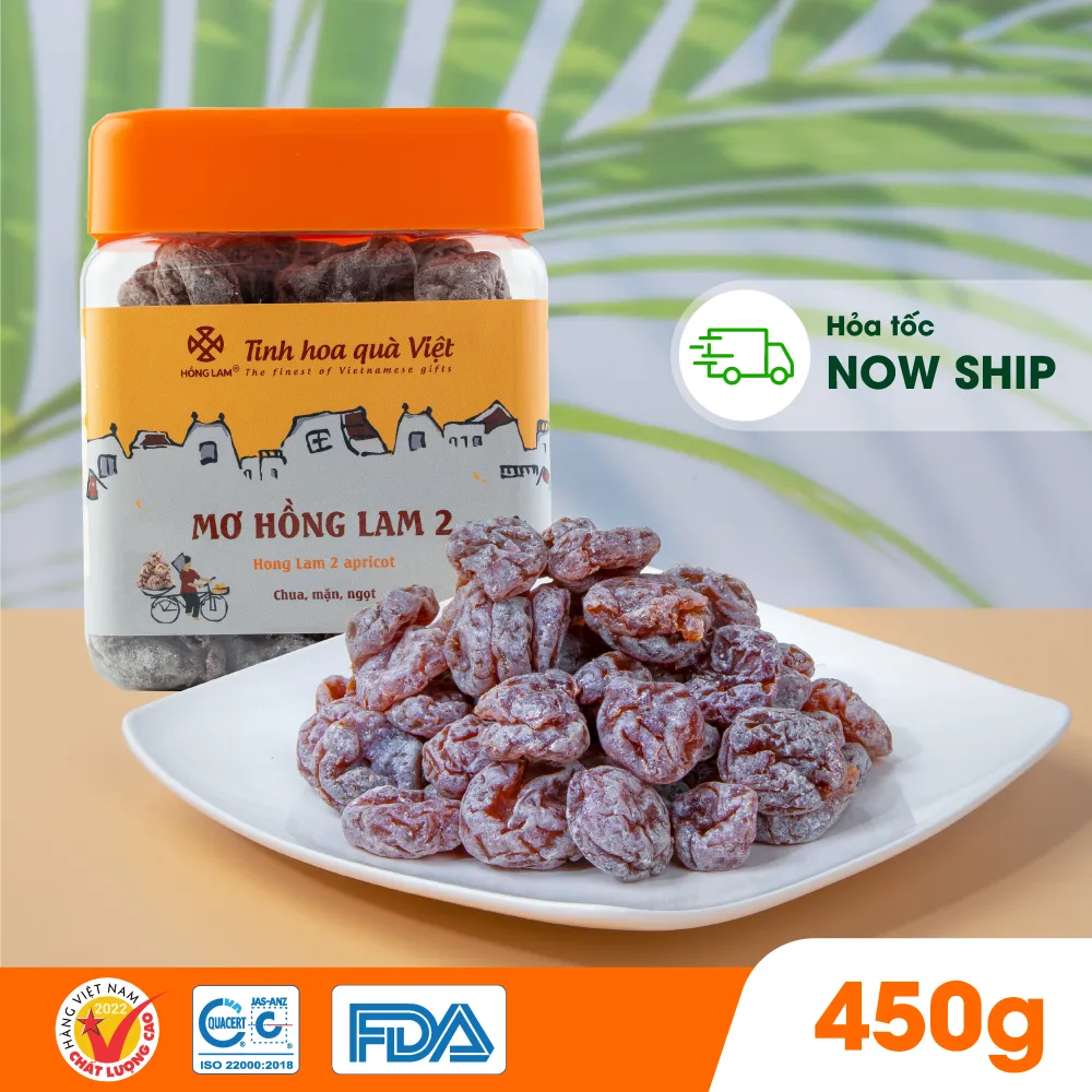Ảnh Ô mai (xí muội) mơ Hồng Lam 2 dạng hộp và gói. Có vị chua, ngọt, mặn 3