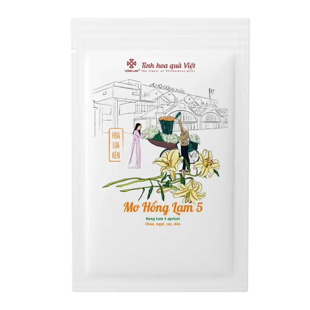Ảnh Ô mai (xí muội) mơ Hồng Lam 5 vị chua, cay, ngọt dẻo túi zip (60gr). Sản phẩm best seller của Hồng Lam. 1