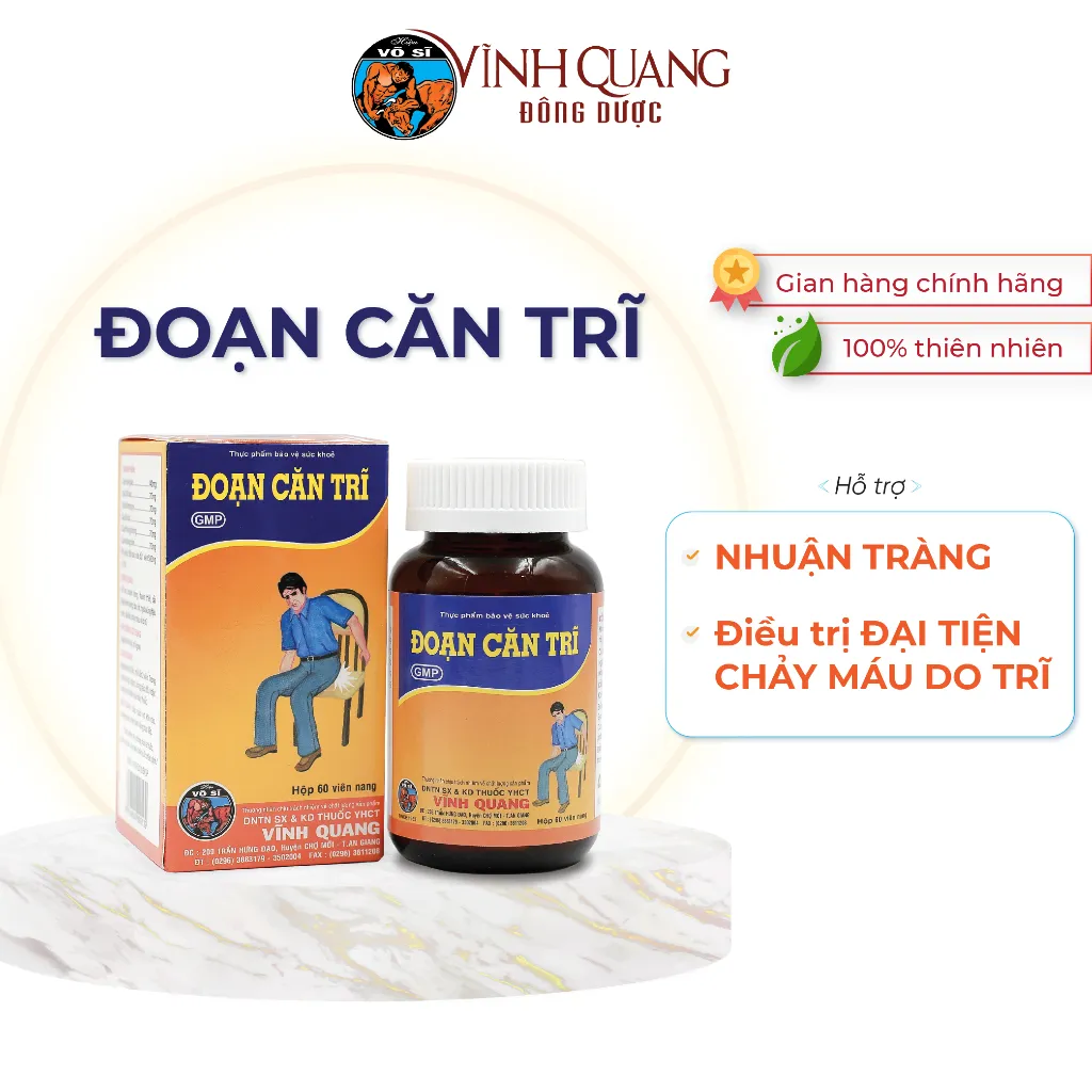 Ảnh Đoạn Căn Trĩ VĨNH QUANG hộp 60 viên - Hỗ trợ giảm trĩ nội, trĩ ngoại, đại tiện chảy máu do trĩ 1