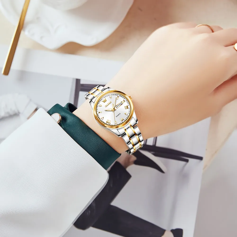 Ảnh OLEVS Đồng hồ nữ Đeo Tay Chống Thấm Nước Bằng dây đeo Thép Không Gỉ Thời Trang 5563 2