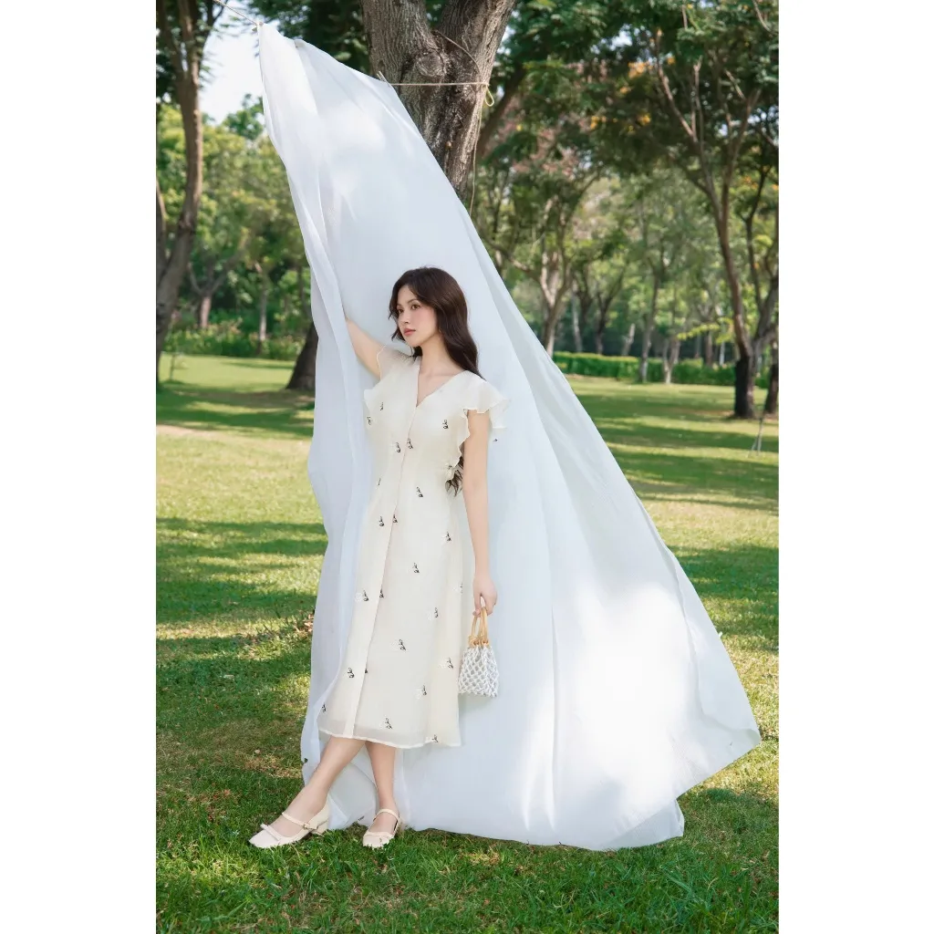 Ảnh OLV - Đầm kiểu hoa Selby Fleur Dress in Cream 1