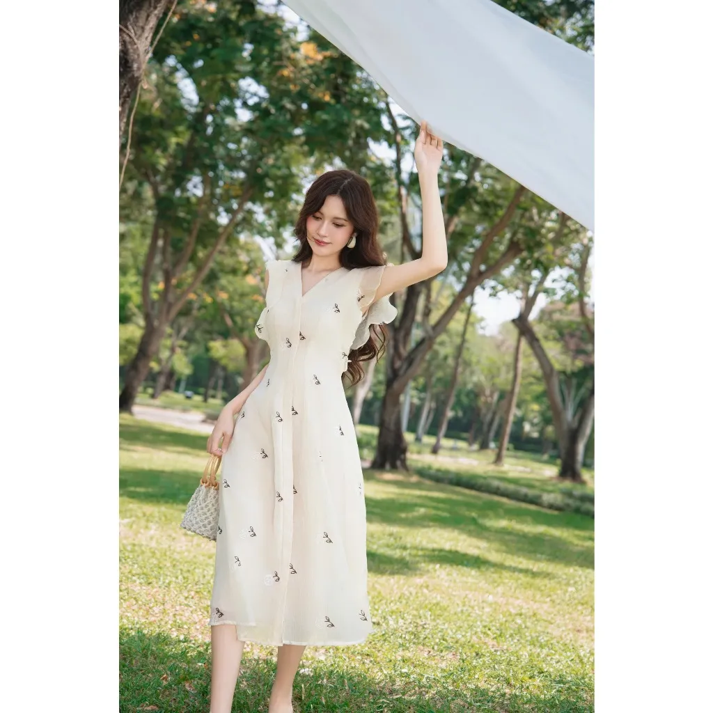 Ảnh OLV - Đầm kiểu hoa Selby Fleur Dress in Cream 3