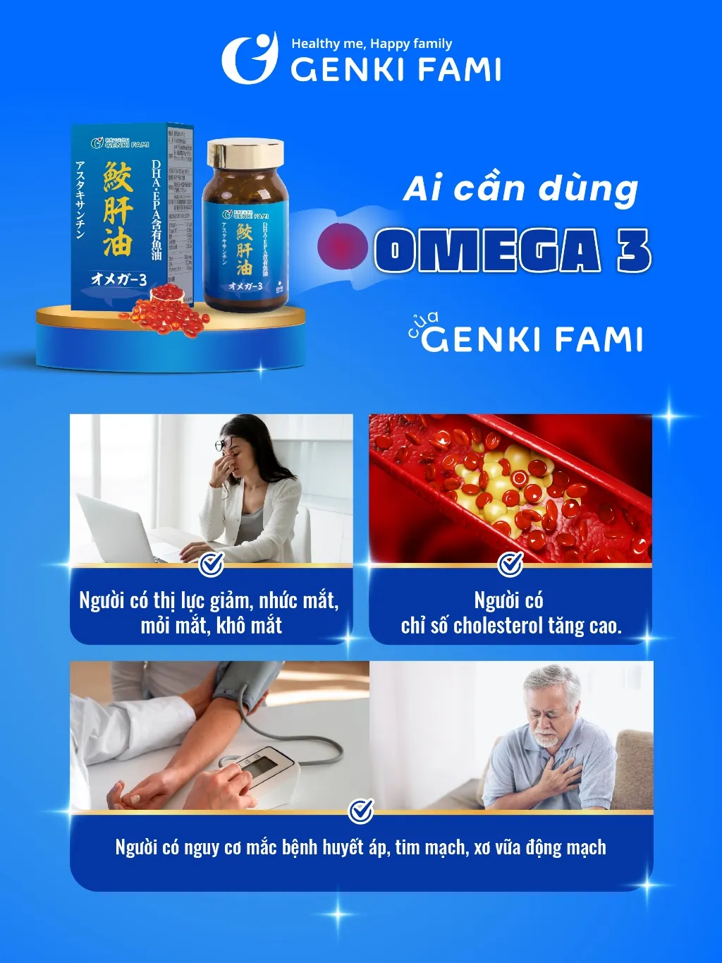 Ảnh Omega 3 Bổ Mắt Hỗ Trợ Người Cận Thị, Tốt Cho Trí Não Tim Mạch, Astaxanthin Ngăn Ngừa Lão Hóa Genki Fami Nhật Bản 4