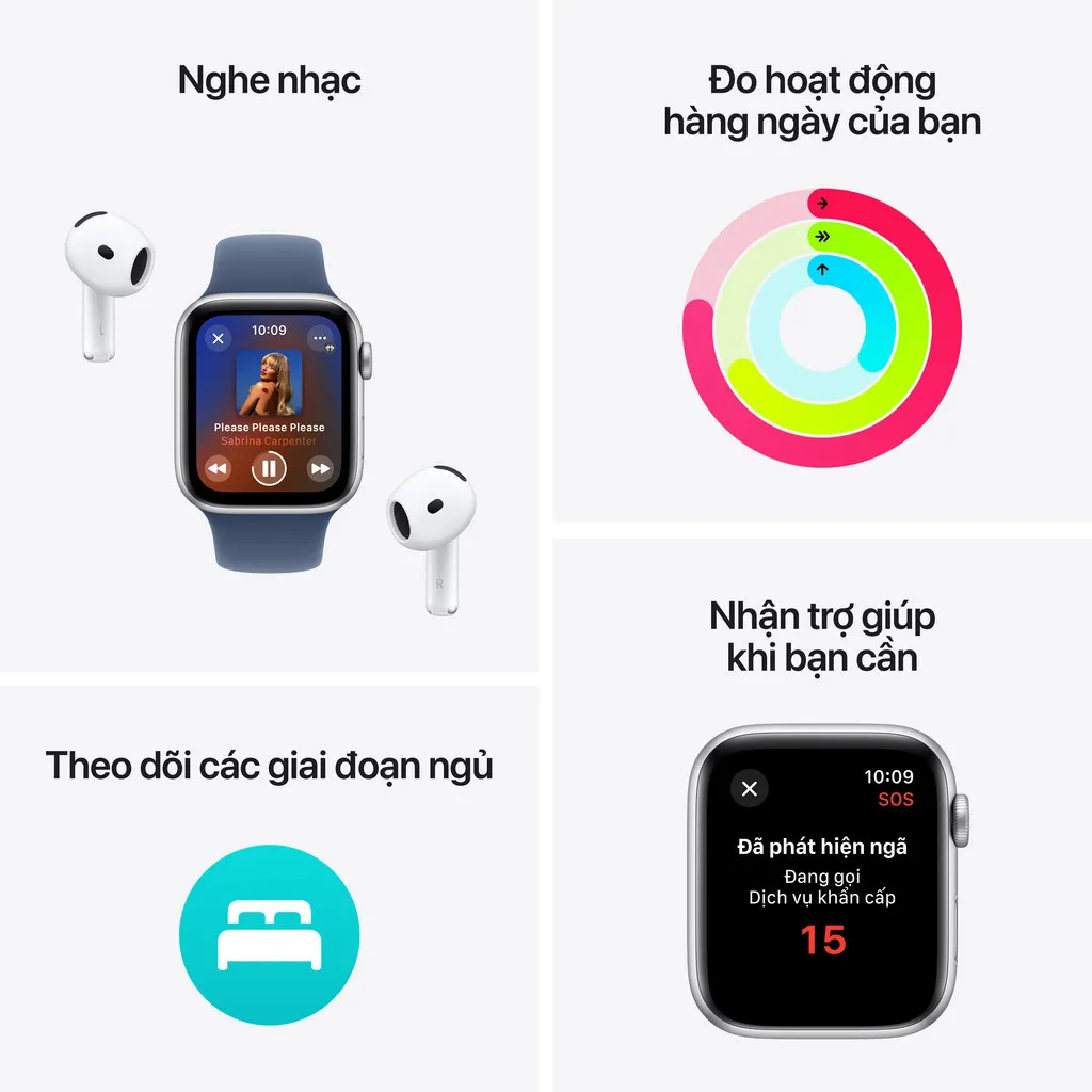 Ảnh Đồng hồ Apple Watch SE (2024) 40mm (GPS) Viền nhôm - Dây cao su 2