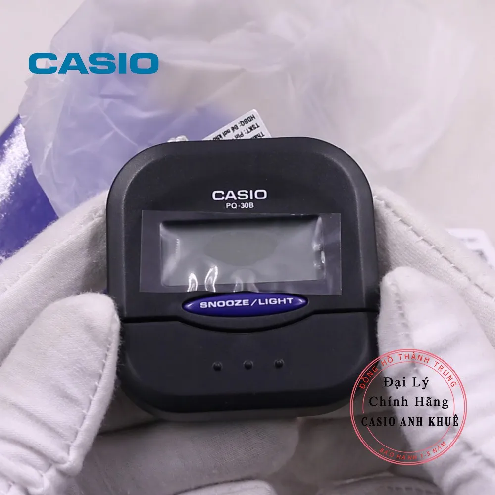 Ảnh Đồng hồ báo thức du lịch - để bàn điện tử Casio PQ-30B-1DF màu đen 6X6cm 2