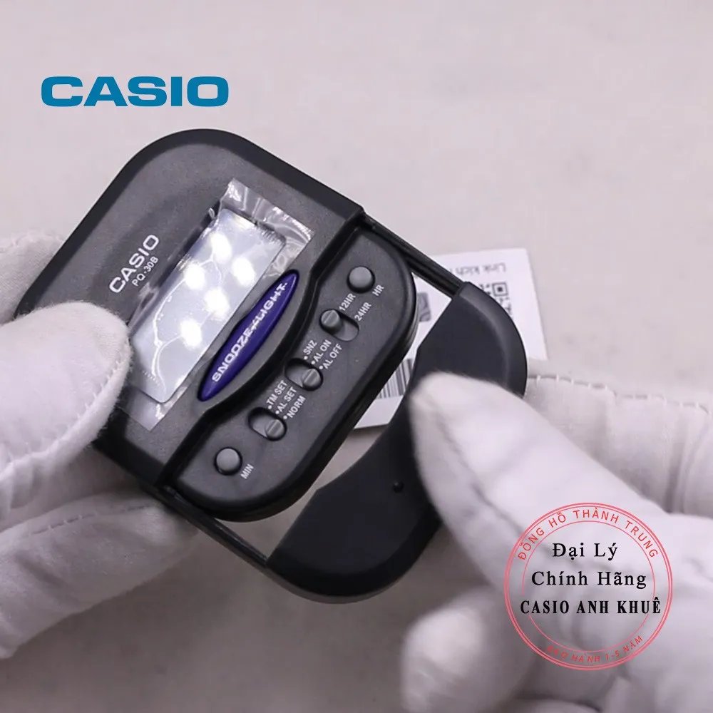 Ảnh Đồng hồ báo thức du lịch - để bàn điện tử Casio PQ-30B-1DF màu đen 6X6cm 3