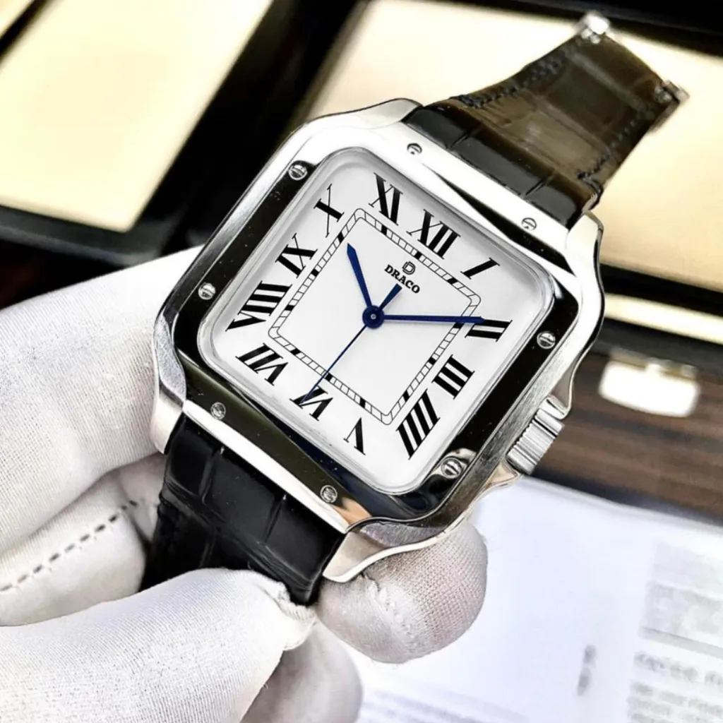 Ảnh Đồng Hồ Cặp - Thương hiệu Việt DRACO D26- RG015 "REGAL" đồng hồ kim xanh, thanh lịch và sang trọng 4