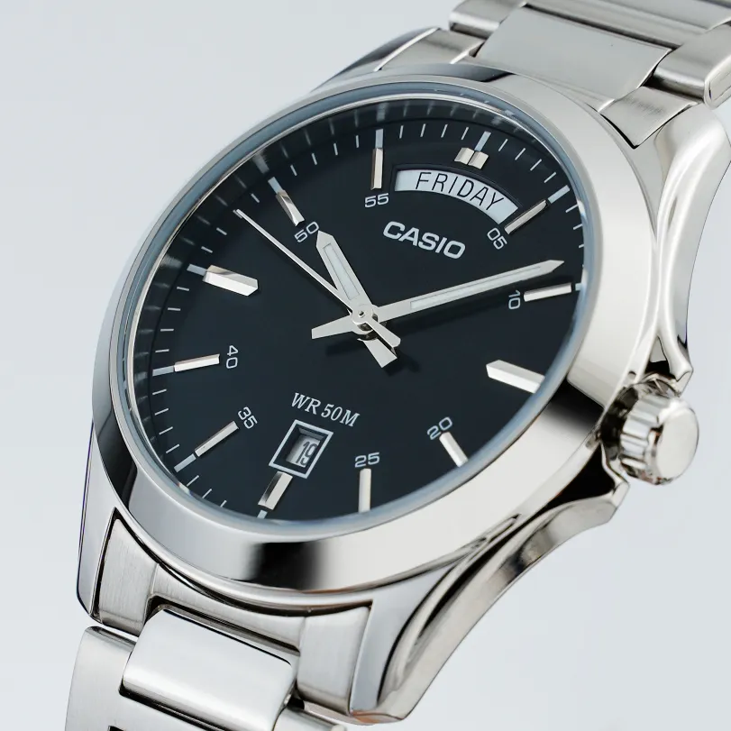 Ảnh Đồng Hồ Casio Nam MTP-1370D-1A1VDF Mặt Tròn Màu Đen Dây Kim Loại Chính Hãng 3