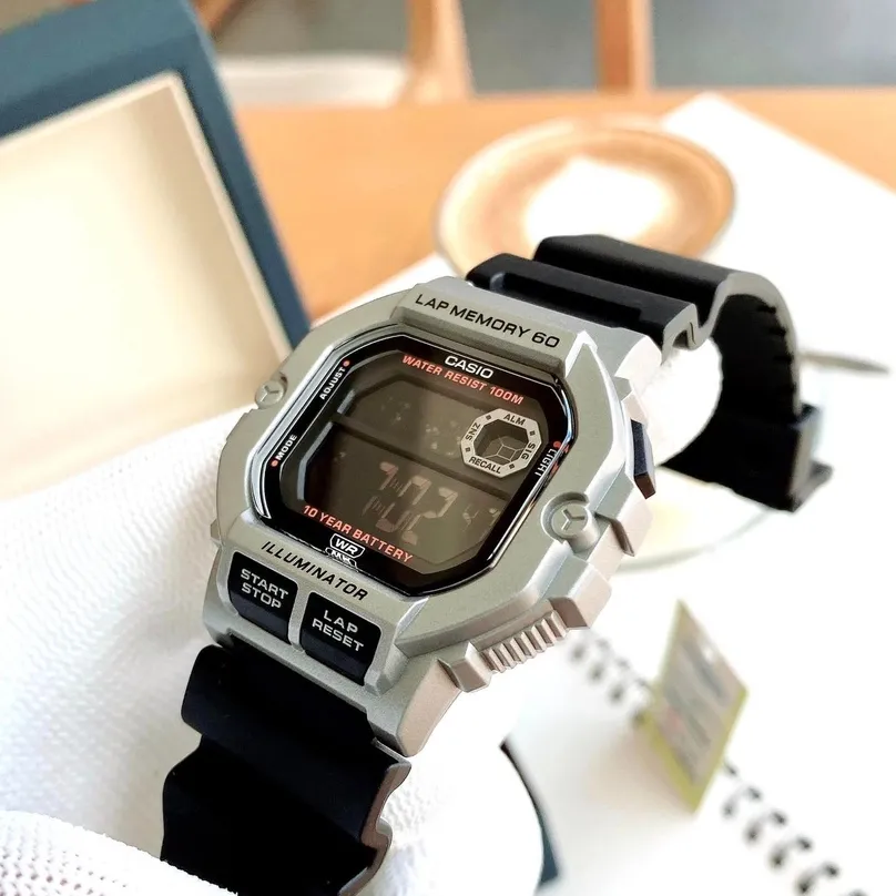 Ảnh Đồng Hồ Casio Nam Điện Tử WS-1400H-1BVDF Mặt Vuông Dây Cao Su Chính Hãng 4